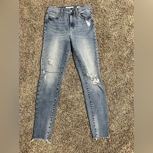 Eunina Light Blue Distressed Skinny Jeans